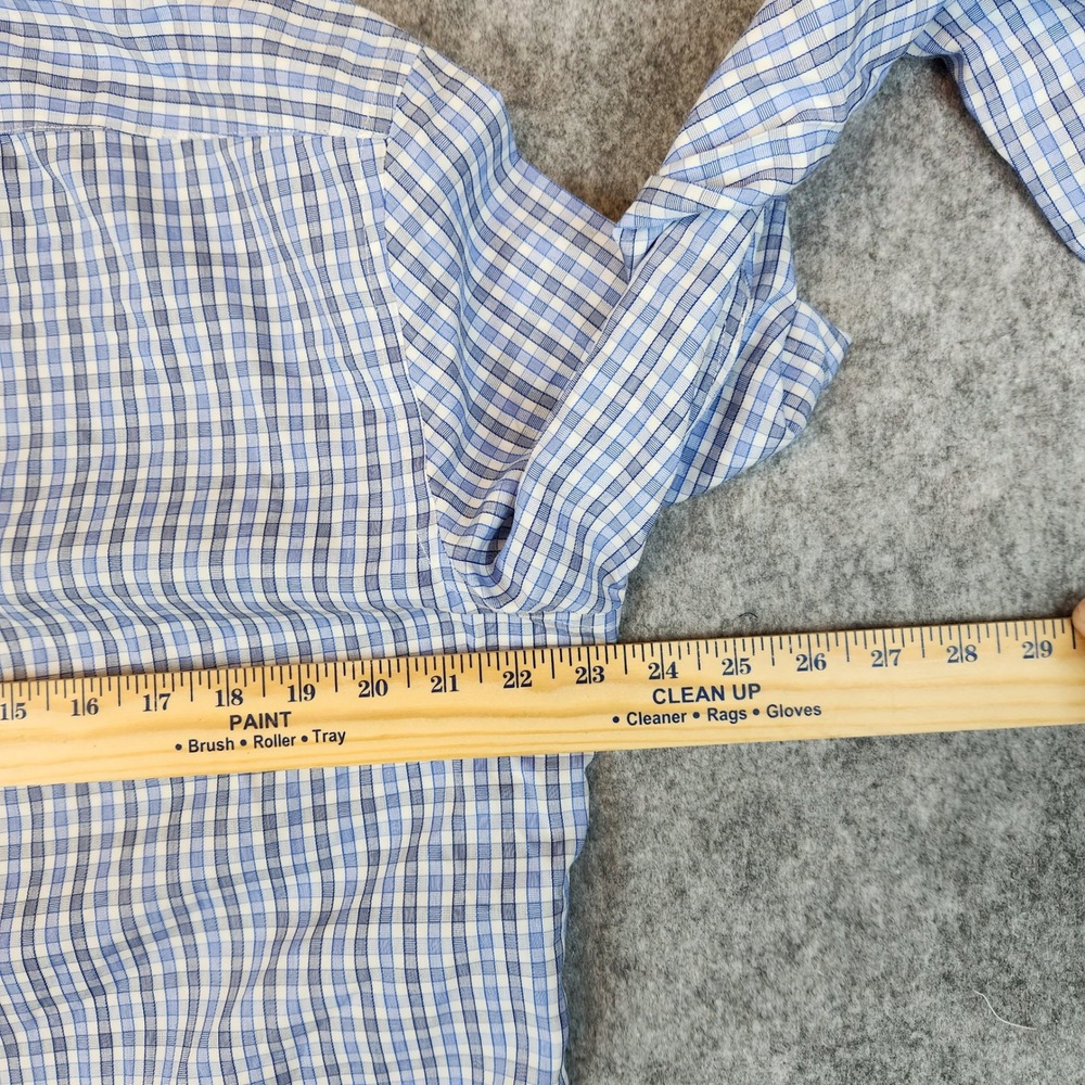 UNTUCKit Durif WF Button Down‎ Shirt Men L Blue Gingham Wrinkle Free Casual - Picture 11 of 11